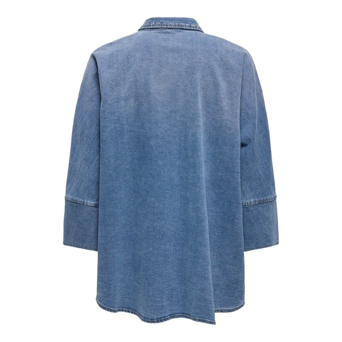 Only ONLGRACE 3/4 SL STUD DNM SHIRT GUA Medium Blue Denim | Freewear ONLGRACE 3/4 SL STUD DNM SHIRT GUA - www.freewear.nl - Freewear