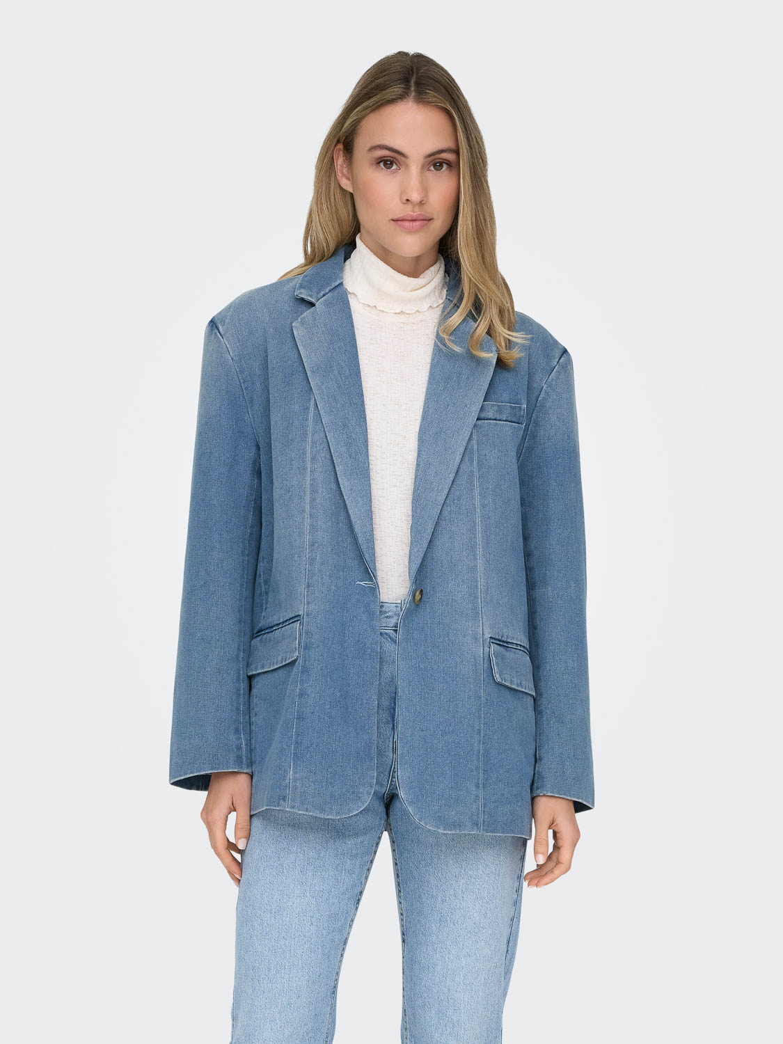 Only Blazer Onlcory Ls Dnm Blazer Gua 15338592 Light Blue Denim Dames Maat - XS