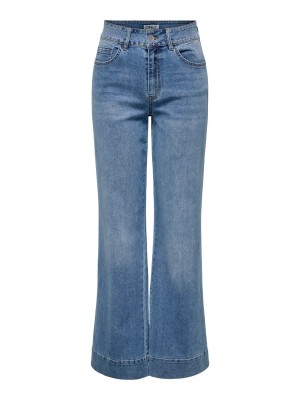 Only ONLJUICY HW WIDE STUD DNM GUA Medium Blue Denim | Freewear ONLJUICY HW WIDE STUD DNM GUA - www.freewear.nl - Freewear