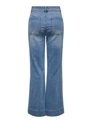 Only ONLJUICY HW WIDE STUD DNM GUA Medium Blue Denim | Freewear ONLJUICY HW WIDE STUD DNM GUA - www.freewear.nl - Freewear