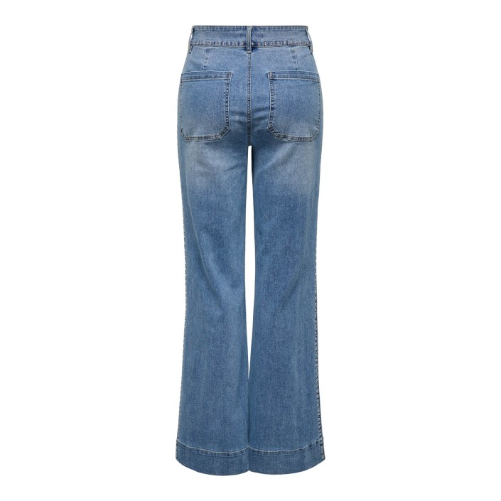 Only ONLJUICY HW WIDE STUD DNM GUA Medium Blue Denim | Freewear ONLJUICY HW WIDE STUD DNM GUA - www.freewear.nl - Freewear