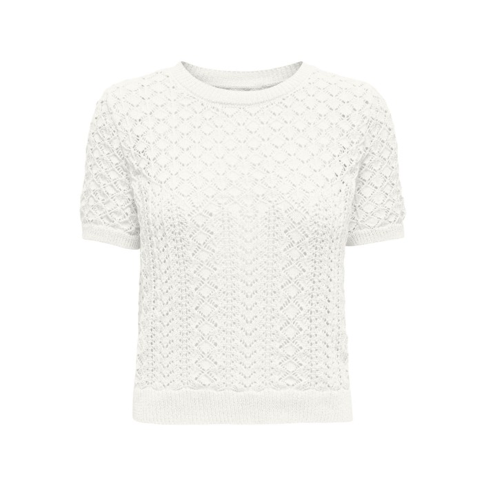 Only ONLSAGA LIFE SS O-NECK CC KNT Cloud Dancer | Freewear ONLSAGA LIFE SS O-NECK CC KNT - www.freewear.nl - Freewear