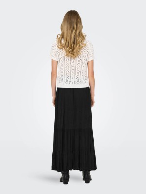 Only ONLSAGA LIFE SS O-NECK CC KNT Cloud Dancer | Freewear ONLSAGA LIFE SS O-NECK CC KNT - www.freewear.nl - Freewear