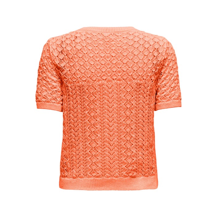 Only ONLSAGA LIFE SS O-NECK CC KNT Melon | Freewear ONLSAGA LIFE SS O-NECK CC KNT - www.freewear.nl - Freewear