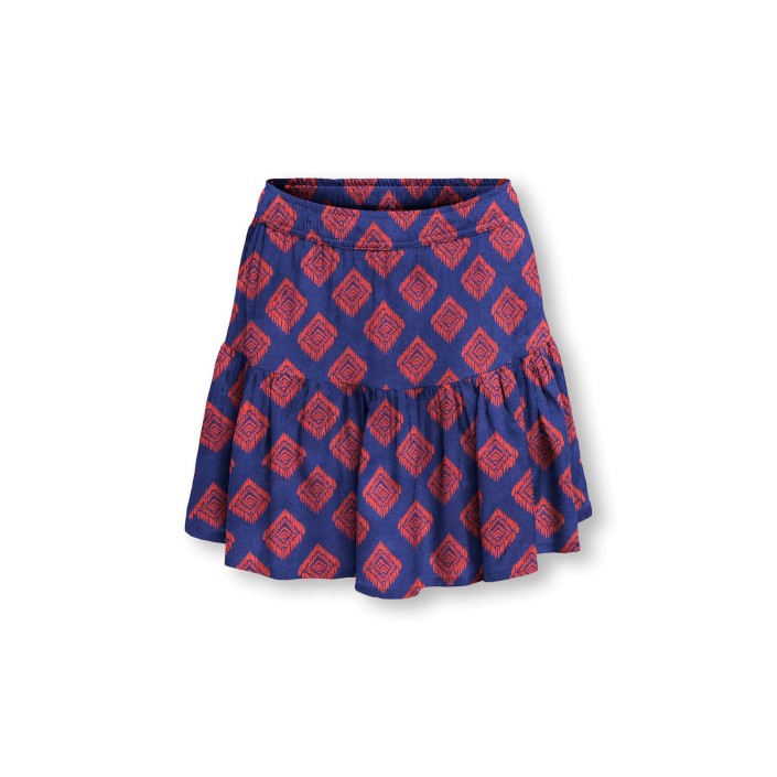 Only KOGSALLI LIFE AOP SKORT CP WVN Mazarine Blue/Dubarry Squares | Freewear KOGSALLI LIFE AOP SKORT CP WVN - www.freewear.nl - Freewear