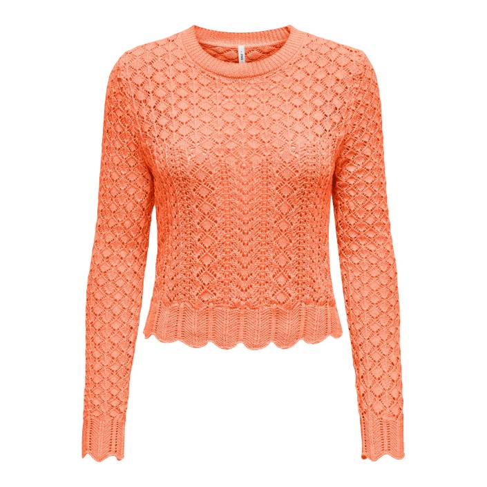 Only ONLSAGA LIFE LS O-NECK CC KNT Melon | Freewear ONLSAGA LIFE LS O-NECK CC KNT - www.freewear.nl - Freewear