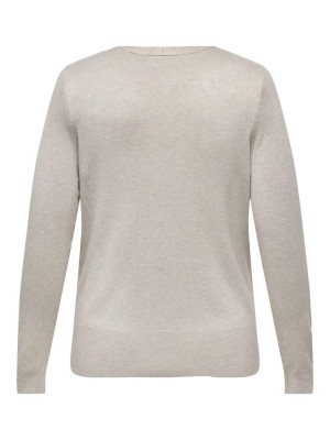 Carmakoma CARVENICE LIFE LS V-NECK CARDI KNT Whitecap Gray/MELANGE | Freewear CARVENICE LIFE LS V-NECK CARDI KNT - www.freewear.nl - Freewear