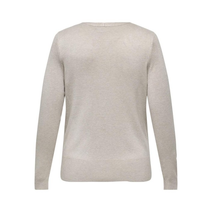 Carmakoma CARVENICE LIFE LS V-NECK CARDI KNT Whitecap Gray/MELANGE | Freewear CARVENICE LIFE LS V-NECK CARDI KNT - www.freewear.nl - Freewear