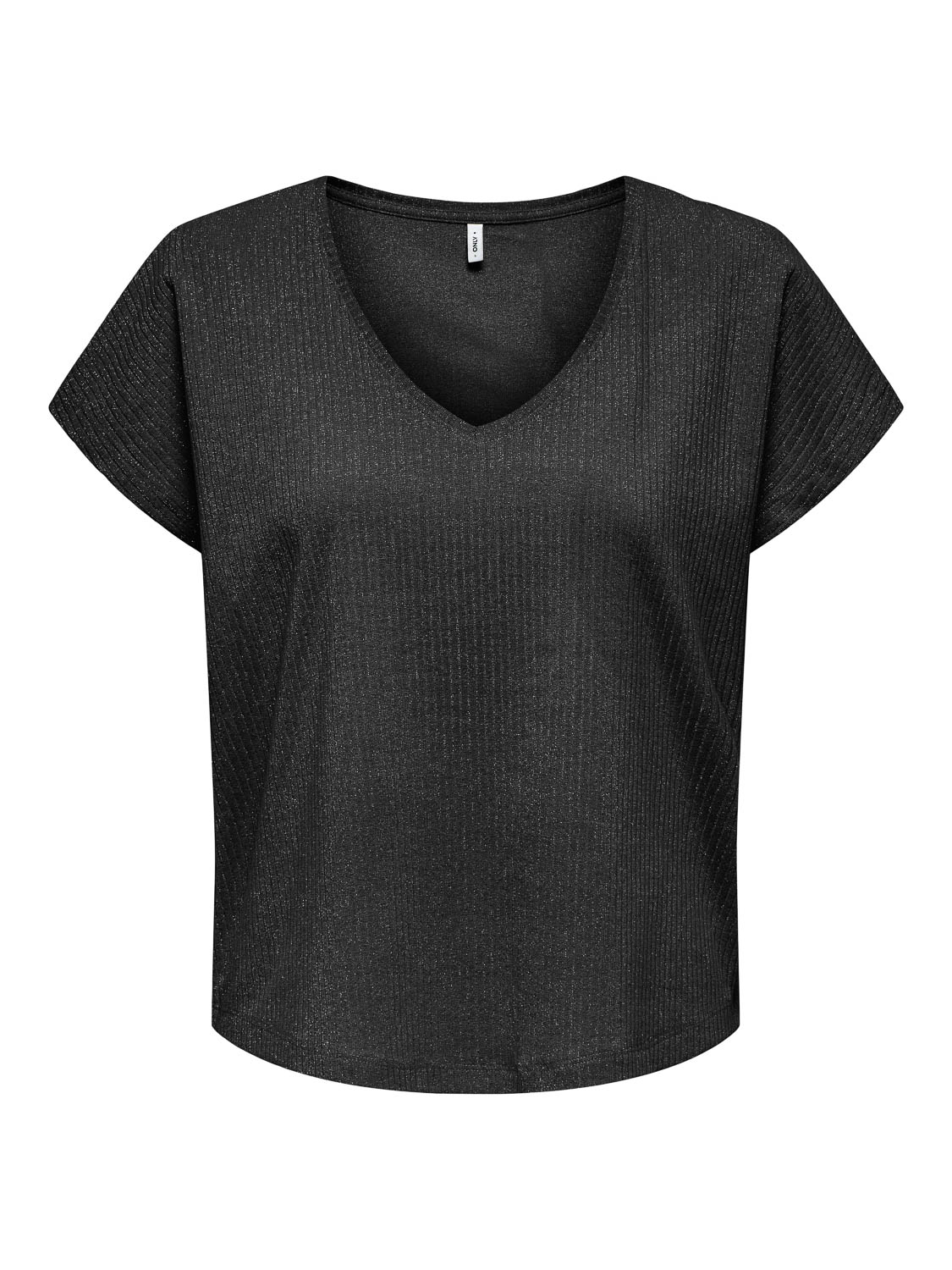 Only T-shirt Onlasia S/s V-neck Top Cc Jrs 15339794 Black/black Glit Dames Maat - XL