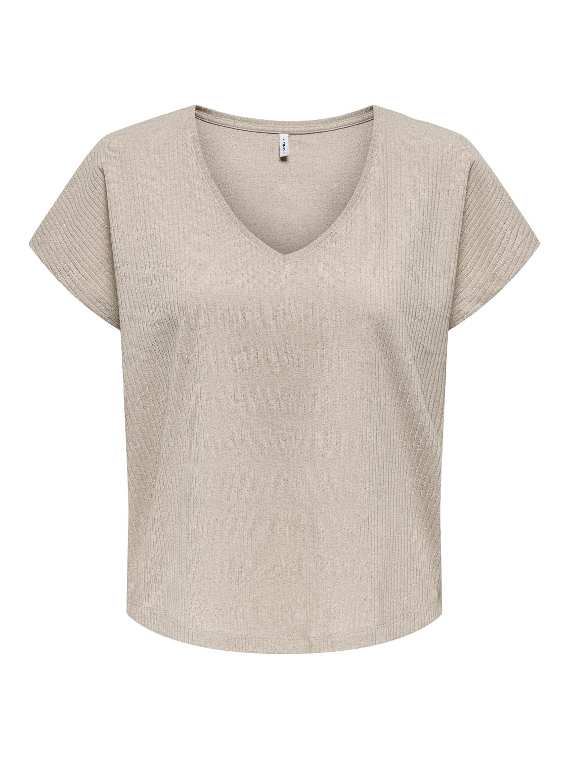 Only T-shirt Onlasia S/s V-neck Top Cc Jrs 15339794 Pumice Stone/frosted Al Dames Maat - XL