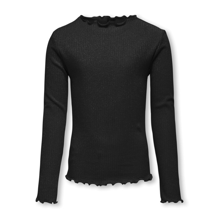 Only KOGIDOL LIFE LS O-NECK GLITTERTOP C: Black/Silver Glitter | Freewear KOGIDOL LIFE LS O-NECK GLITTERTOP C: - www.freewear.nl - Freewear