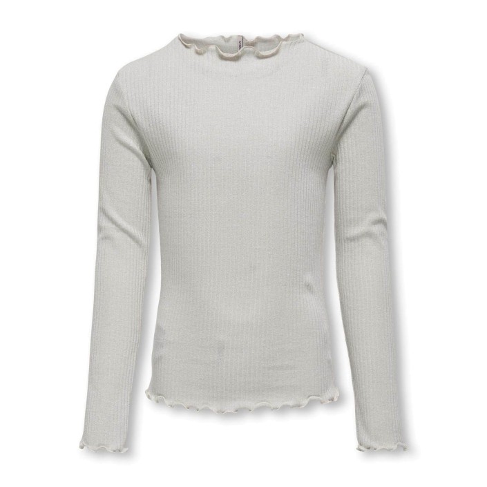 Only KOGIDOL LIFE LS O-NECK GLITTERTOP C: Pumice Stone/Silver Glitter | Freewear KOGIDOL LIFE LS O-NECK GLITTERTOP C: - www.freewear.nl - Freewear