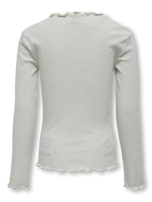 Only KOGIDOL LIFE LS O-NECK GLITTERTOP C: Pumice Stone/Silver Glitter | Freewear KOGIDOL LIFE LS O-NECK GLITTERTOP C: - www.freewear.nl - Freewear