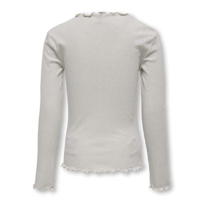 Only KOGIDOL LIFE LS O-NECK GLITTERTOP C: Pumice Stone/Silver Glitter | Freewear KOGIDOL LIFE LS O-NECK GLITTERTOP C: - www.freewear.nl - Freewear