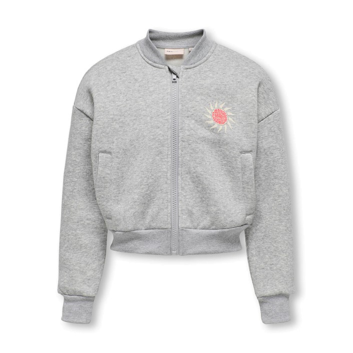 Only KOGLOVELY L/S OVERSIZE BOMBER SWT Light Grey Melange/Sunshine | Freewear KOGLOVELY L/S OVERSIZE BOMBER SWT - www.freewear.nl - Freewear