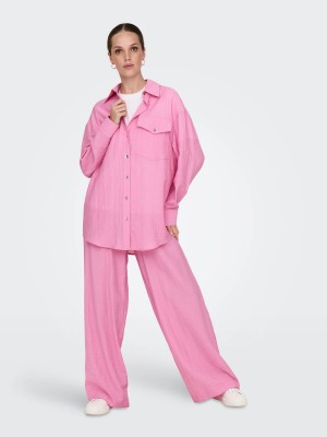 Only ONLTANIA LIFE LS SHIRT WVN Fuchsia Pink | Freewear ONLTANIA LIFE LS SHIRT WVN - www.freewear.nl - Freewear