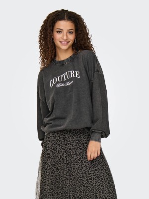 Only ONLTUSINDA L/S O-NECK CC UB SWT Black/Couture | Freewear ONLTUSINDA L/S O-NECK CC UB SWT - www.freewear.nl - Freewear