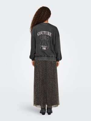 Only ONLTUSINDA L/S O-NECK CC UB SWT Black/Couture | Freewear ONLTUSINDA L/S O-NECK CC UB SWT - www.freewear.nl - Freewear