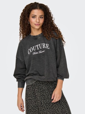 Only ONLTUSINDA L/S O-NECK CC UB SWT Black/Couture | Freewear ONLTUSINDA L/S O-NECK CC UB SWT - www.freewear.nl - Freewear