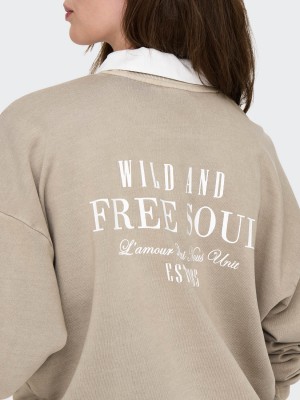 Only ONLTUSINDA L/S O-NECK CC UB SWT Pure Cashmere/Free soul | Freewear ONLTUSINDA L/S O-NECK CC UB SWT - www.freewear.nl - Freewear