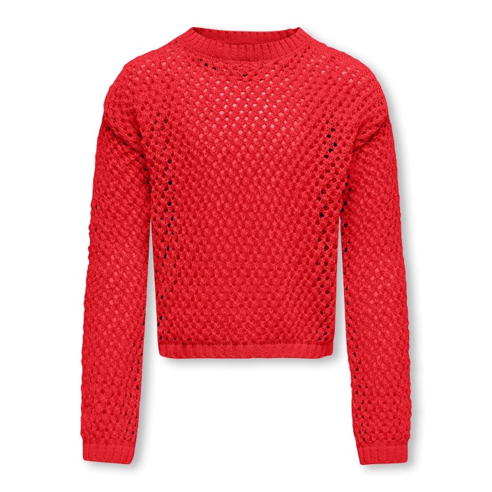 Only KOGDONNA LIFE LS O-NECK OPEN STRUC : Mars Red | Freewear KOGDONNA LIFE LS O-NECK OPEN STRUC : - www.freewear.nl - Freewear