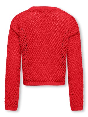 Only KOGDONNA LIFE LS O-NECK OPEN STRUC : Mars Red | Freewear KOGDONNA LIFE LS O-NECK OPEN STRUC : - www.freewear.nl - Freewear