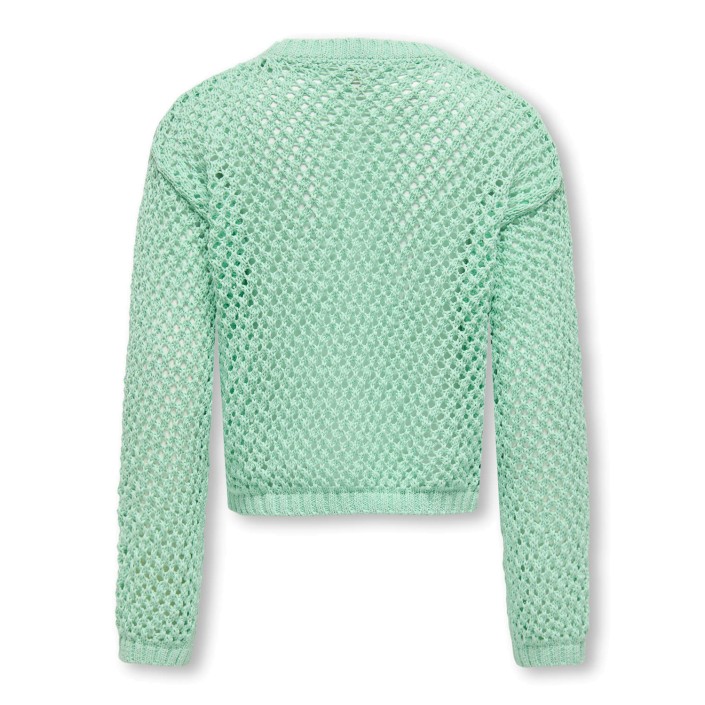 Only KOGDONNA LIFE LS O-NECK OPEN STRUC : Birds Egg Green | Freewear KOGDONNA LIFE LS O-NECK OPEN STRUC : - www.freewear.nl - Freewear