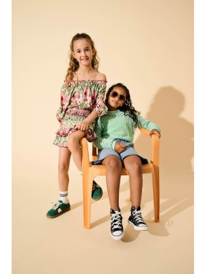 Only KOGDONNA LIFE LS O-NECK OPEN STRUC : Birds Egg Green | Freewear KOGDONNA LIFE LS O-NECK OPEN STRUC : - www.freewear.nl - Freewear