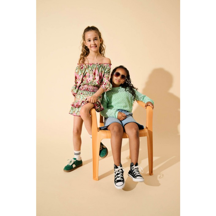 Only KOGDONNA LIFE LS O-NECK OPEN STRUC : Birds Egg Green | Freewear KOGDONNA LIFE LS O-NECK OPEN STRUC : - www.freewear.nl - Freewear
