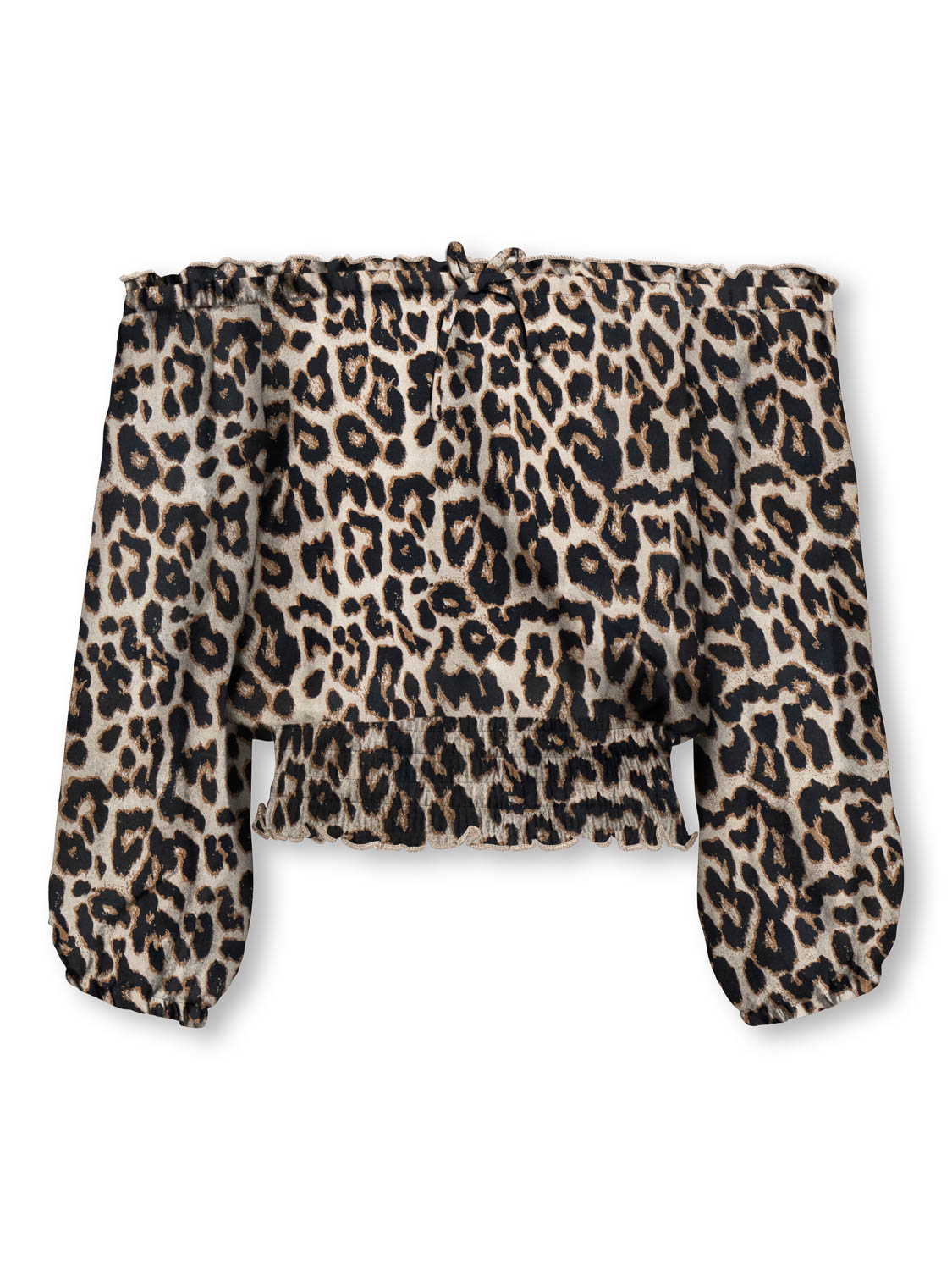 Kids ONLY zomer top meisjes - off shoulder, AOP - zwart - Kogglow