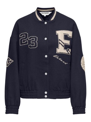 Only ONLCHARA L/S BASEBALL JACKET XT PNT Night Sky/WHITECAP GRAY | Freewear ONLCHARA L/S BASEBALL JACKET XT PNT - www.freewear.nl - Freewear