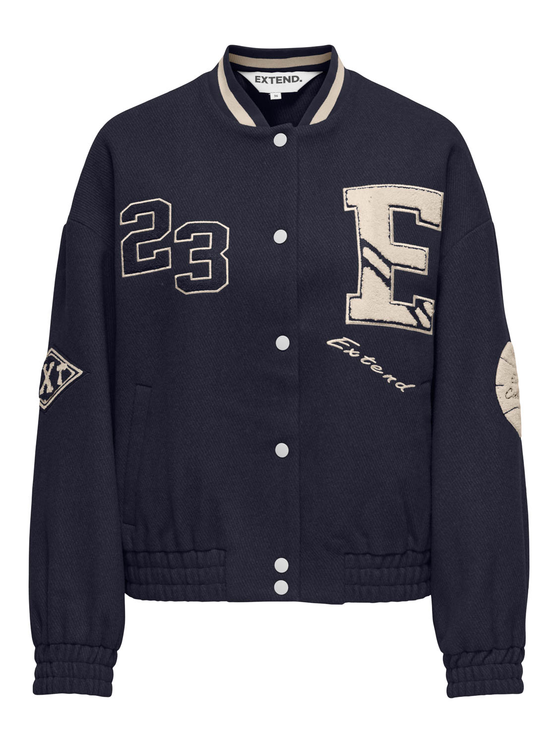 Only Jas Onlchara L/s Baseball Jacket Xt Pnt 15342386 Night Sky/whitecap Gray Dames Maat - L