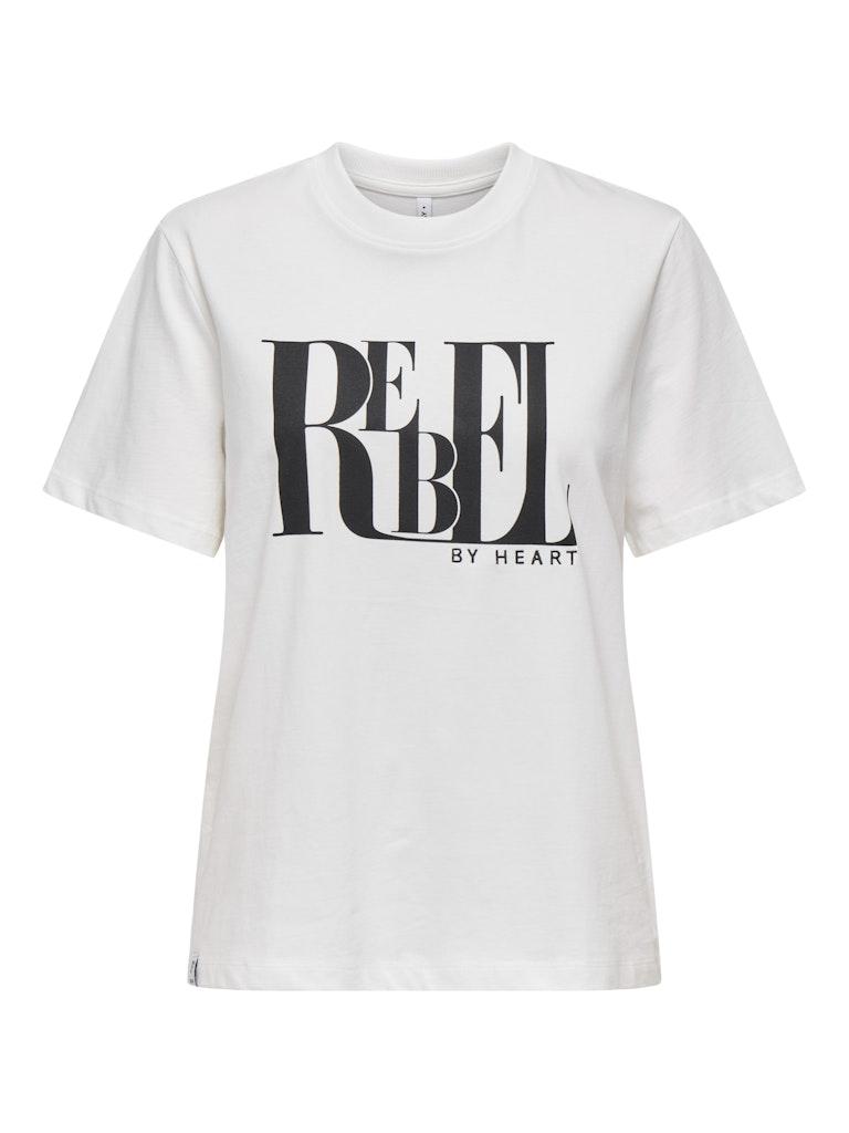 Only Onlleona S/s Text Emb. Top Box Jrs