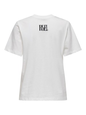 Only ONLLEONA S/S TEXT EMB. TOP BOX JRS Cloud Dancer/Rebel | Freewear ONLLEONA S/S TEXT EMB. TOP BOX JRS - www.freewear.nl - Freewear