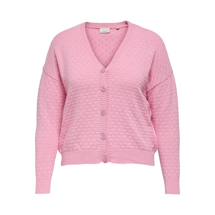Carmakoma CARNOLA LIFE L/S STRUCTURE CARDIGAN: Fuchsia Pink/Melange | Freewear CARNOLA LIFE L/S STRUCTURE CARDIGAN: - www.freewear.nl - Freewear
