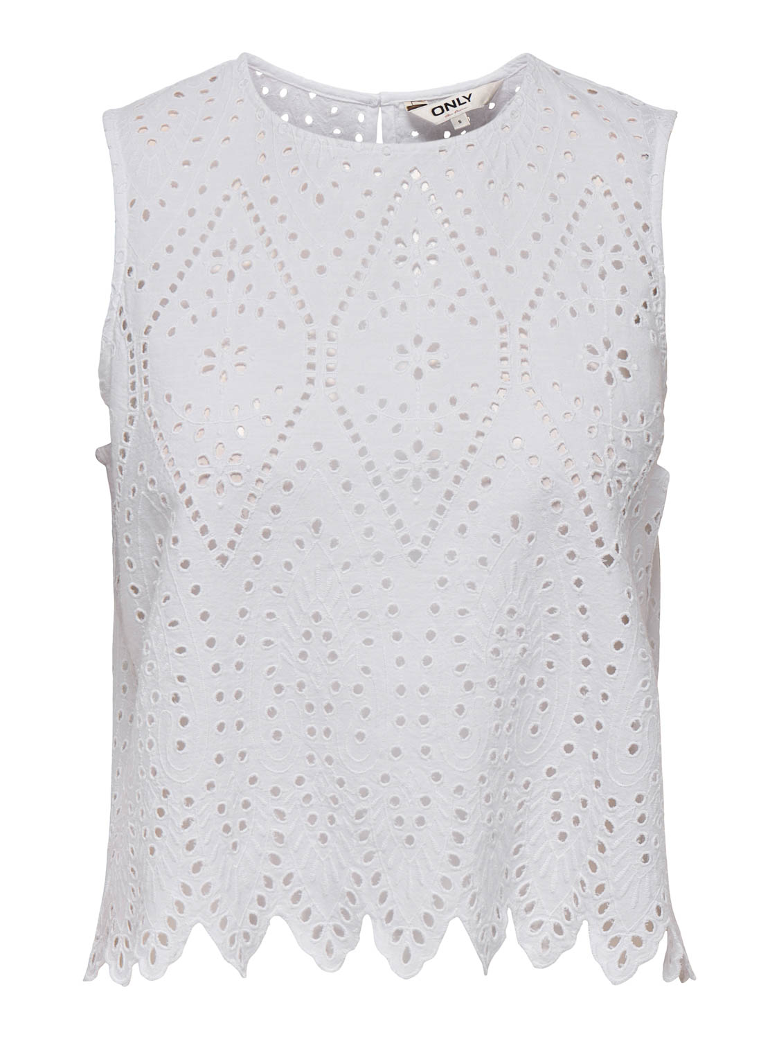 Only Top Onltulum Sl Emb Top Wvn 15343156 Bright White Dames Maat - S