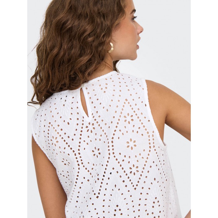Only ONLTULUM SL EMB TOP WVN Bright White/BRIGHT WHITE EMB. | Freewear ONLTULUM SL EMB TOP WVN - www.freewear.nl - Freewear