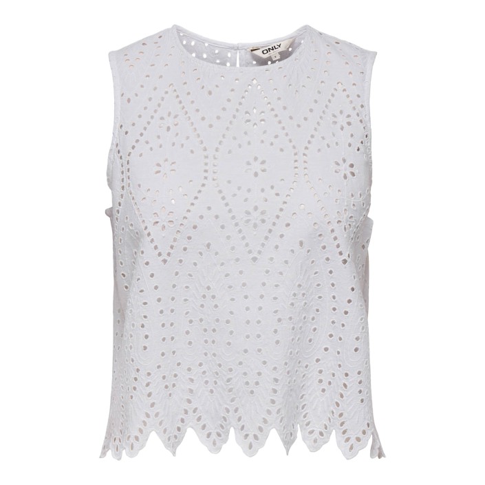 Only ONLTULUM SL EMB TOP WVN Bright White/BRIGHT WHITE EMB. | Freewear ONLTULUM SL EMB TOP WVN - www.freewear.nl - Freewear