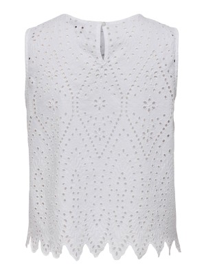 Only ONLTULUM SL EMB TOP WVN Bright White/BRIGHT WHITE EMB. | Freewear ONLTULUM SL EMB TOP WVN - www.freewear.nl - Freewear