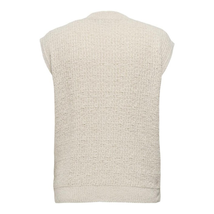Carmakoma CARCELESTE O-NECK VEST KNT Birch/Silver Glitter | Freewear CARCELESTE O-NECK VEST KNT - www.freewear.nl - Freewear