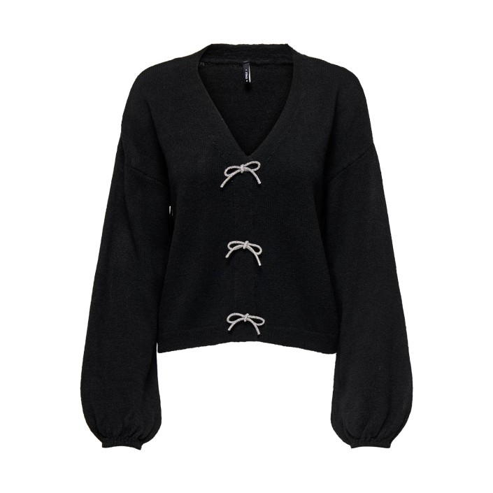 Only ONLDONNA LS BOW V-NECK KNT Black | Freewear ONLDONNA LS BOW V-NECK KNT - www.freewear.nl - Freewear