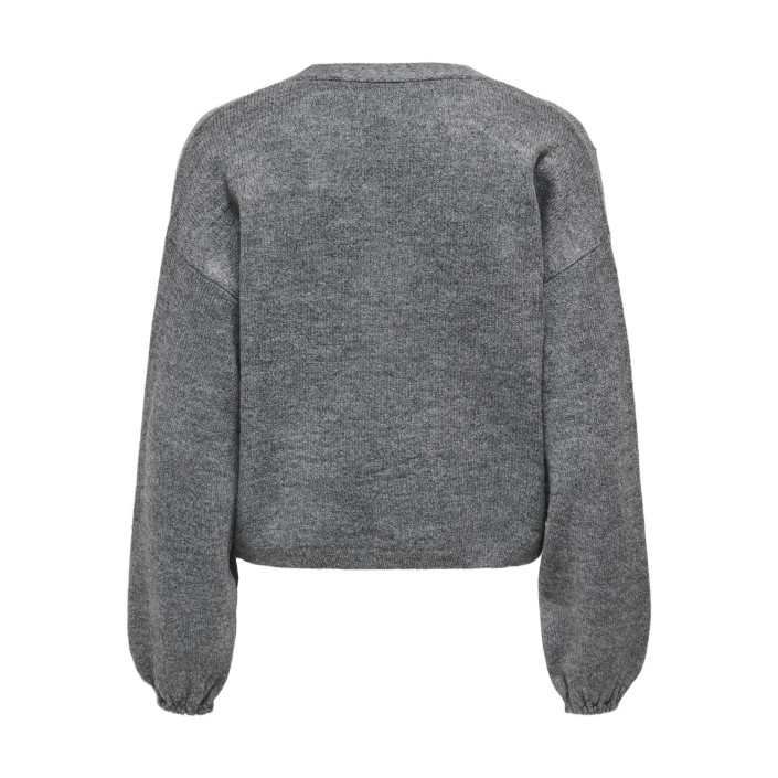 Only ONLDONNA LS BOW V-NECK KNT Medium Grey Melange | Freewear ONLDONNA LS BOW V-NECK KNT - www.freewear.nl - Freewear