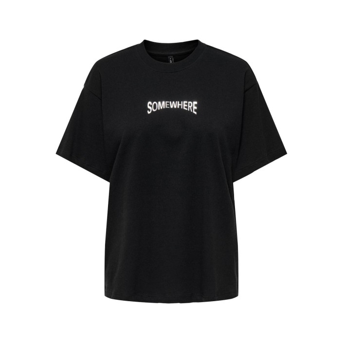 Only ONLWENDY LIFE S/S TEXT DETAIL TOP J: Black/Somewhere | Freewear ONLWENDY LIFE S/S TEXT DETAIL TOP J: - www.freewear.nl - Freewear