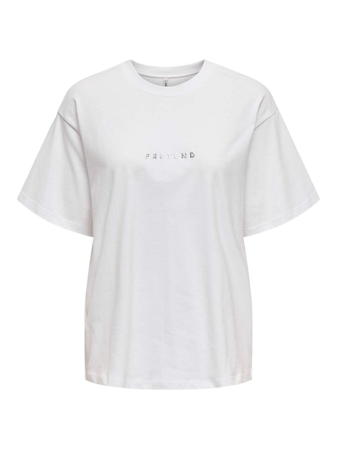 Only T-shirt Onlwendy Life S/s Text Detail Top J 15343922 Bright White/pretend Dames Maat - XL