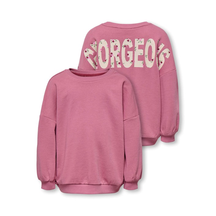 ONLY:KIDS ONLY KMGGEORGIA LIFE LS PRINT UB SWT NOO: Heather Rose/Georgeous | Freewear KMGGEORGIA LIFE LS PRINT UB SWT NOO: - www.freewear.nl - Freewear