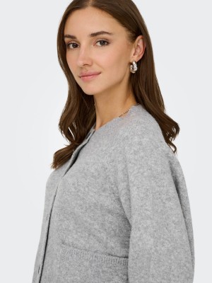 Only ONLPIEMONTE L/S CARDIGAN KNT NOOS Light Grey Melange | Freewear ONLPIEMONTE L/S CARDIGAN KNT NOOS - www.freewear.nl - Freewear
