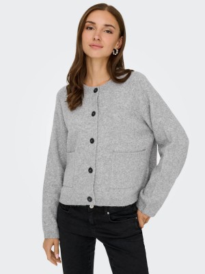 Only ONLPIEMONTE L/S CARDIGAN KNT NOOS Light Grey Melange | Freewear ONLPIEMONTE L/S CARDIGAN KNT NOOS - www.freewear.nl - Freewear