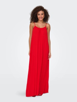 Only ONLNIKI STRAP MAXI DRESS WVN High Risk Red | Freewear ONLNIKI STRAP MAXI DRESS WVN - www.freewear.nl - Freewear