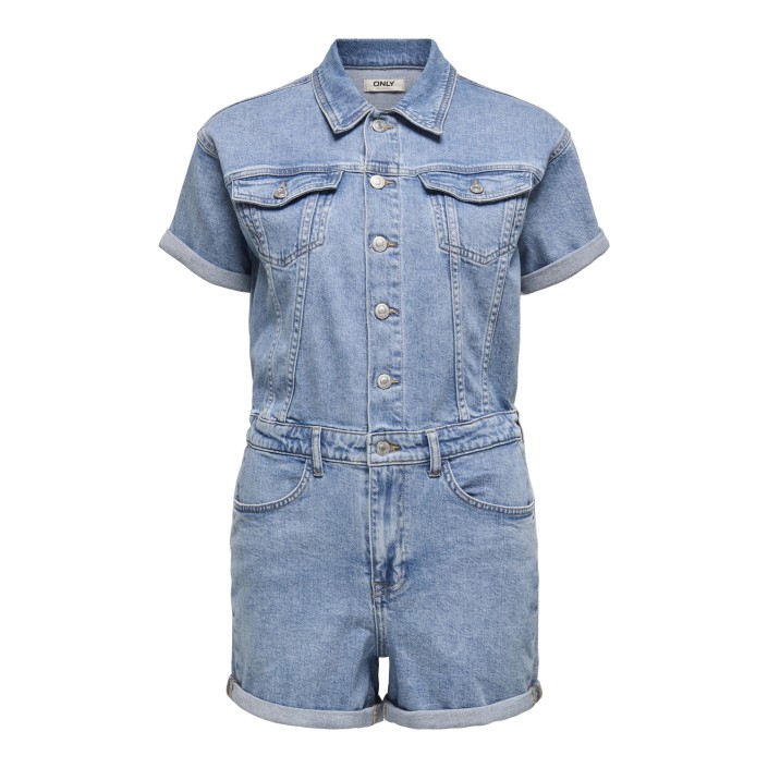 Only ONLCASTEL S/S DNM PLAYSUIT AZG Light Blue Denim | Freewear ONLCASTEL S/S DNM PLAYSUIT AZG - www.freewear.nl - Freewear