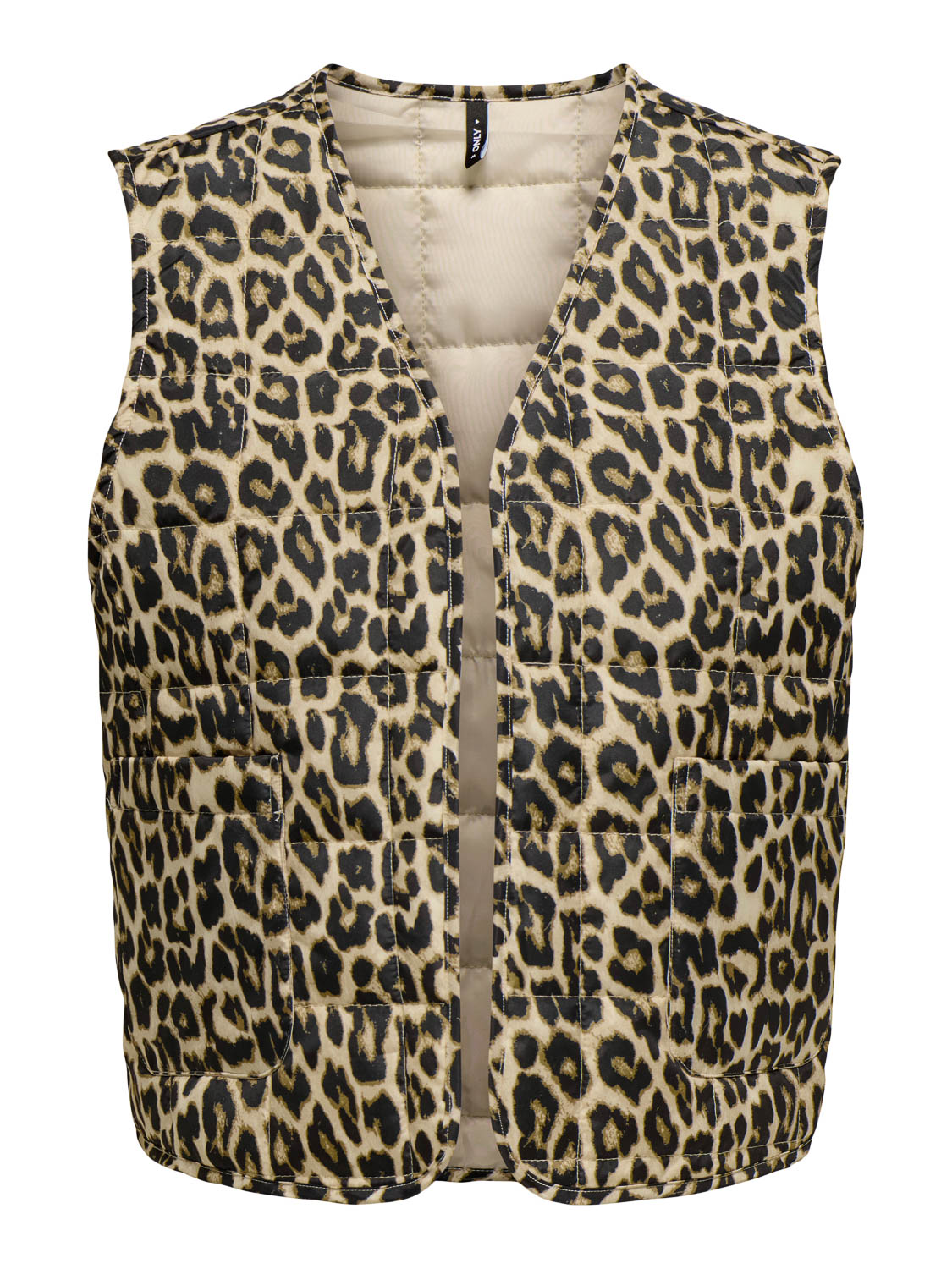 Only Gilet Onlannabell Quilted Leo Waistcoat O 15344740 Humus/leo Dames Maat - XL